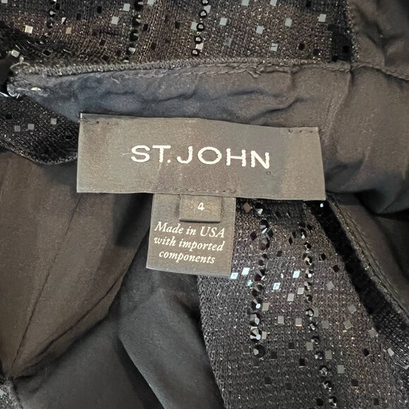 St. John Sequin Knit Cocktail Dress Evening Gown sz 4 Halter - Picture 3 of 8